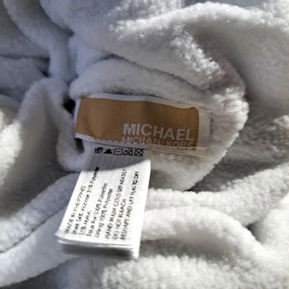 Micheal Kors Grey Faux Fur Beanie NWT